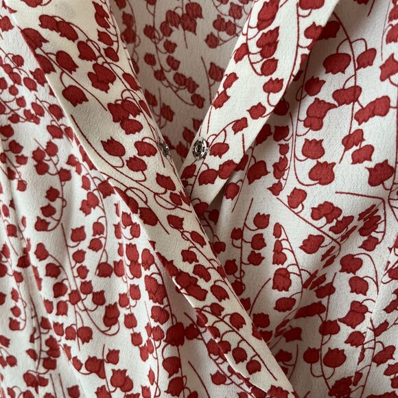 GANNI Goldstone Printed Crepe Wrap Dress, Size Eu 36/US 2-4 - Picture 7 of 11